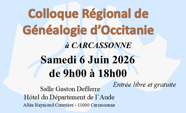 Affiche du colloque Régional de Généalogie d'Occitanie